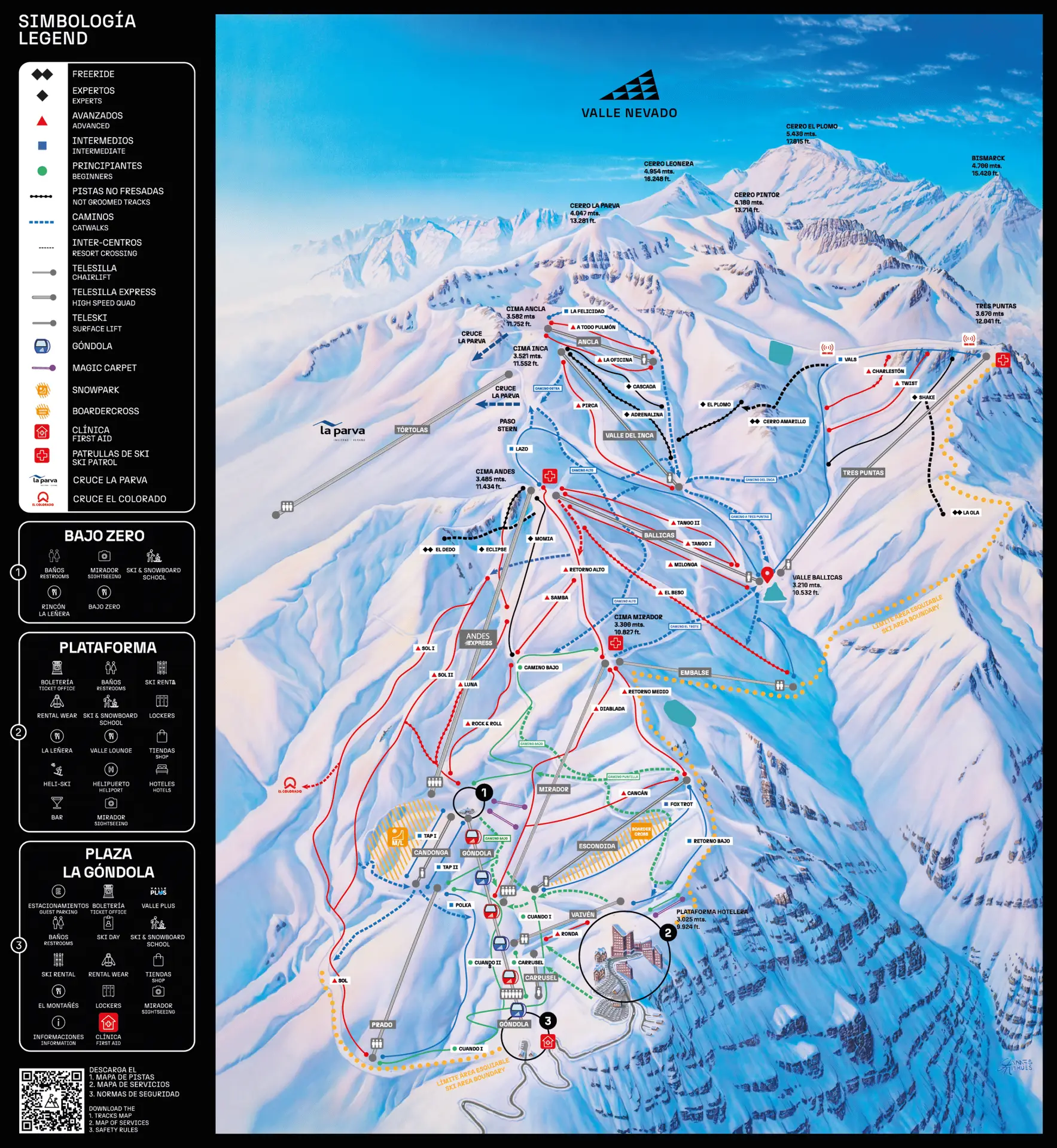 Valle Nevado Ski Map 2025
