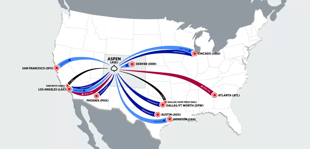 Getting to Aspen - Flight Map