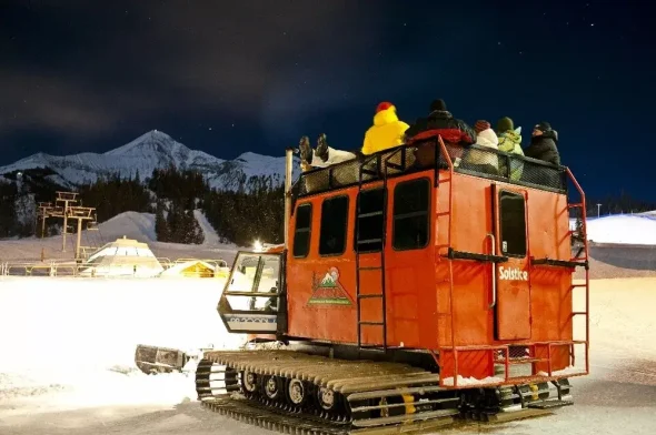 The Montana Dinner Yurt by Snowcat